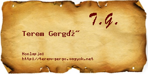 Terem Gergő névjegykártya